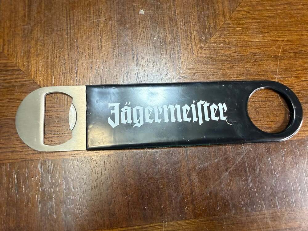 Jägermeister Bar Bottle Opener Rubber Coated Black 7 Inches